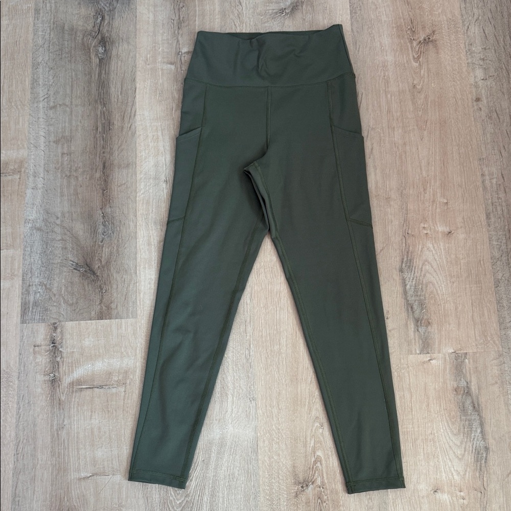 American Eagle The Everything Pocket Olive Green High-Waisted Leggings New Med